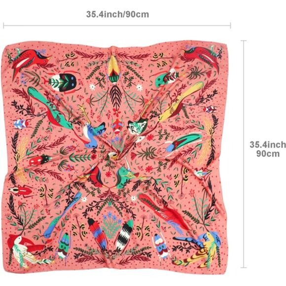 Square Satin Head Scarf - 015 - Picture 6 of 6